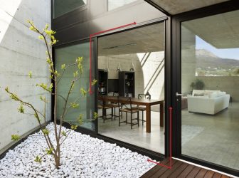 Modern entrance to the big white house