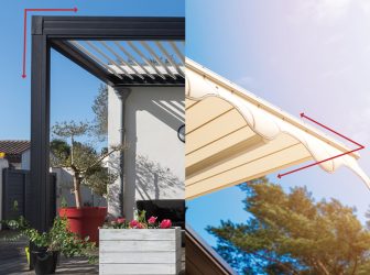 Modern entrance to the big white house