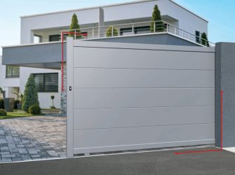 Modern entrance to the big white house