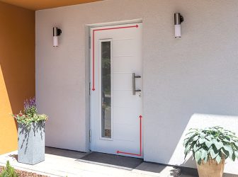 Modern entrance to the big white house